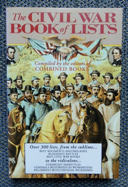 Image for THE CIVIL WAR BOOK OF LISTS.  OVER 300 LISTS, FROM THE SUBLIME TO THE RIDICULOUS.