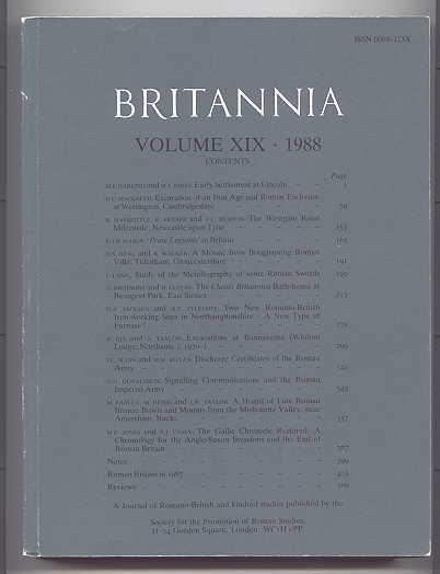 Image for BRITANNIA:  A JOURNAL OF ROMANO-BRITISH AND KINDRED STUDIES.  VOLUME XIX - 1988.  (VOLUME 19 - 1988.)