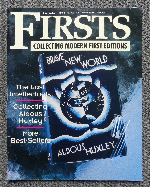 Image for FIRSTS: COLLECTING MODERN FIRST EDITIONS.  SEPTEMBER, 1994.  VOLUME 4, NUMBER 9.  (MALCOLM COWLEY, EDMUND WILSON, LEWIS AND CLARK, ALDOUS HUXLEY.)