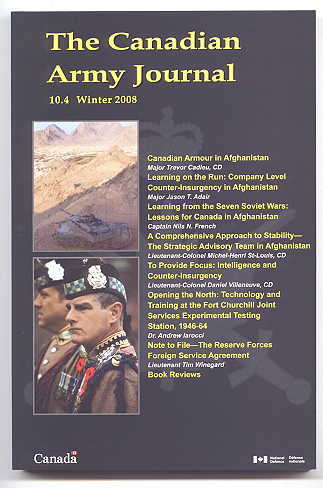 Image for THE CANADIAN ARMY JOURNAL.  10.4  WINTER 2008 / LE JOURNAL DE L'ARMEE DU CANADA.  10.4  HIVER 2008.