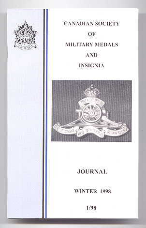Image for CANADIAN SOCIETY OF MILITARY MEDALS AND INSIGNIA JOURNAL.  WINTER 1998.