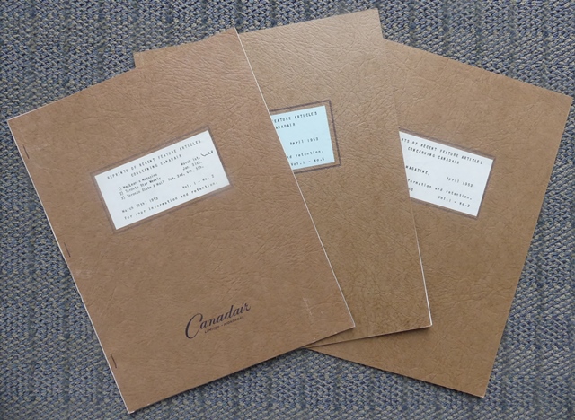 Image for REPRINTS OF RECENT ARTICLES CONCERNING CANADAIR.  VOL. 1, NO. 2 & NO. 3 & NO. 4..  MARCH-JUNE, 1953.  3 ITEMS IN TOTAL.