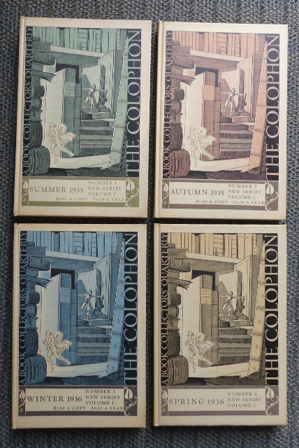 Image for THE COLOPHON:  A QUARTERLY FOR BOOKMEN.  NEW SERIES - VOLUME 1, NUMBER 1: SUMMER 1935, NUMBER 2:  AUTUMN 1935, NUMBER 3: WINTER 1936 & NUMBER 4: SPRING 1936 - 4 BOOKS IN TOTAL.