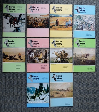 Image for ALBERTA HISTORY.  VOLUME 25, NUMBERS 2-4 (SPRING/SUMMER/AUTUMN 1977), VOLUME 26, NUMBERS 1-4 (WINTER/SPRING/SUMMER/AUTUMN 1978), VOLUME 27, NUMBERS 1 & 2 (WINTER/SPRING 1979), VOLUME 28, NUMBER 1 (WINTER 1980).  10 NUMBERS IN TOTAL.