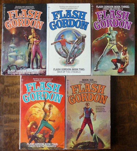 Image for FLASH GORDON.  BOOK ONE: MASSACRE IN THE 22nd CENTURY.  BOOK TWO: WAR OF THE CITADELS.  BOOK THREE: CRISIS ON CITADEL II.  BOOK FOUR: FORCES FROM THE FEDERATION.  BOOK SIX: CITADELS ON EARTH.  5 BOOK PARTIAL SET.