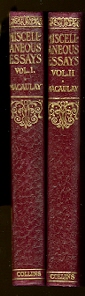 Image for MISCELLANEOUS ESSAYS.  VOLUME I and VOLUME II.  2 VOLUME SET.