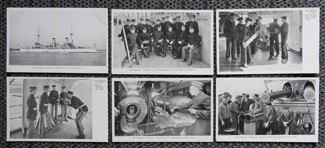 Image for U.S. FLAGSHIP "OLYMPIA" - 9 POST CARDS + 1 "DES MOINES" + 1 "CLEVELAND".  PRE-FIRST WORLD WAR.  11 POST CARDS IN TOTAL.
