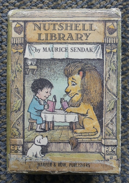 Image for NUTSHELL LIBRARY.  CONTAINING: ONE WAS JOHNNY: A COUNTING BOOK / ALLIGATORS ALL AROUND: AN ALPHABET / CHICKEN SOUP WITH RICE: A BOOK OF MONTHS / PIERRE, A CAUTIONARY TALE IN FIVE CHAPTERS AND A PROLOGUE.  4 VOLUMES IN SLIPCASE.