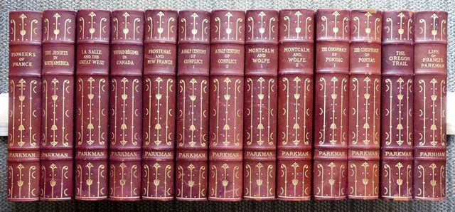 Image for THE WORKS OF FRANCIS PARKMAN.  13 VOLUME SET, COMPLETE, INCLUDING PIONEERS OF FRANCE IN THE NEW WORLD, JESUITS IN NORTH AMERICA IN THE 17th CENTURY, MONTCALM & WOLFE (2 VOLs), CONSPIRACY OF PONTIAC AND THE INDIAN WAR (2 VOLs), OREGON TRAIL, ETC.