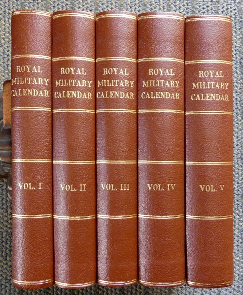 Image for THE ROYAL MILITARY CALENDAR, OR ARMY SERVICE AND COMMISSION BOOK.  5 VOLUME SET.  FACSIMILE OF THE 1820 THIRD EDITION.