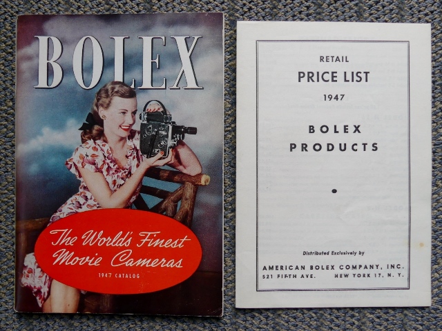 Image for BOLEX: THE WORLD'S FINEST MOVIE CAMERAS, 1947 CATALOG.  PLUS RETAIL PRICE LIST 1947.  BOLEX PRODUCTS.